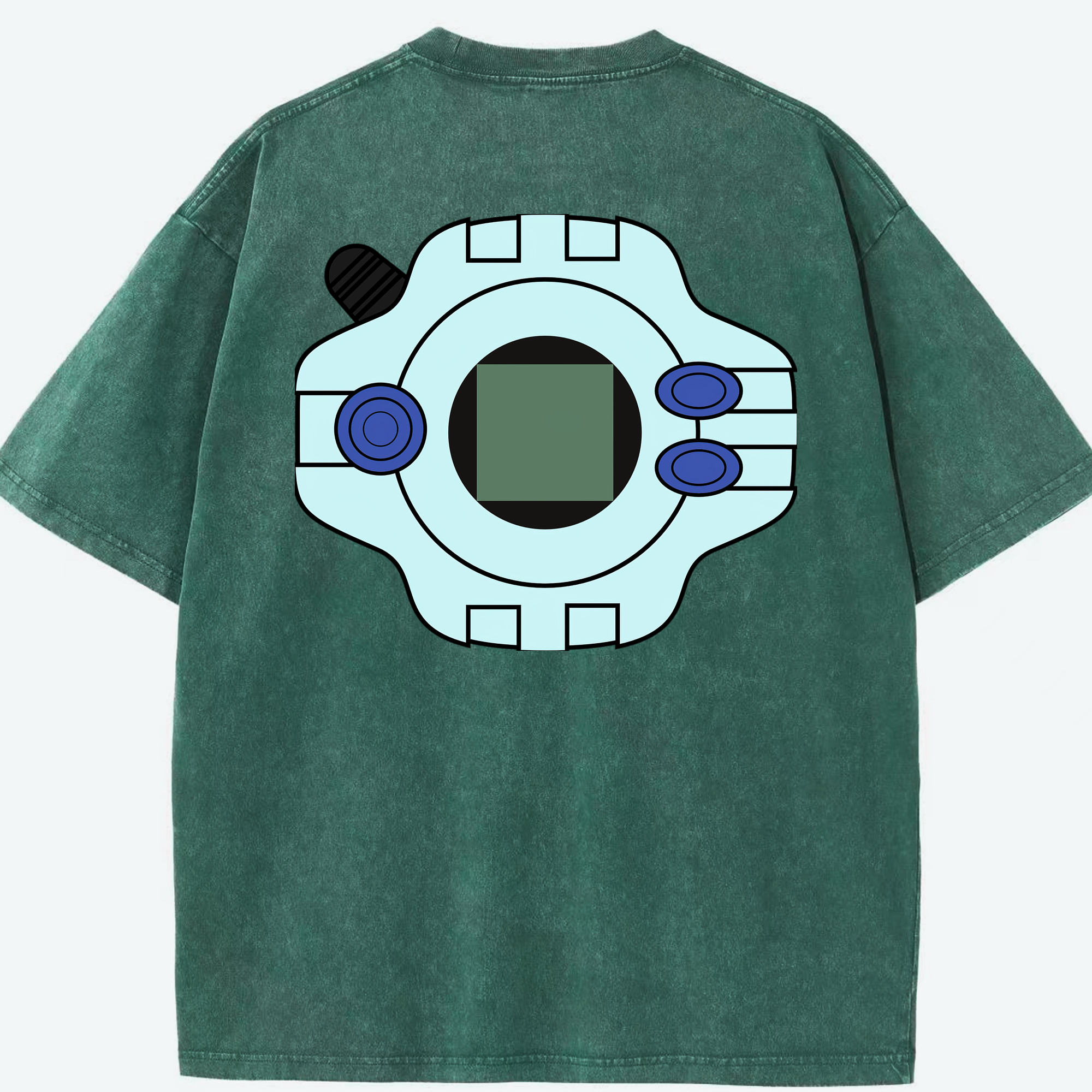 （画像用） Digimon デジタルモンスター/デジモン 綿100% ヴィンテージ風 半袖Tシャツ（背面プリント）
